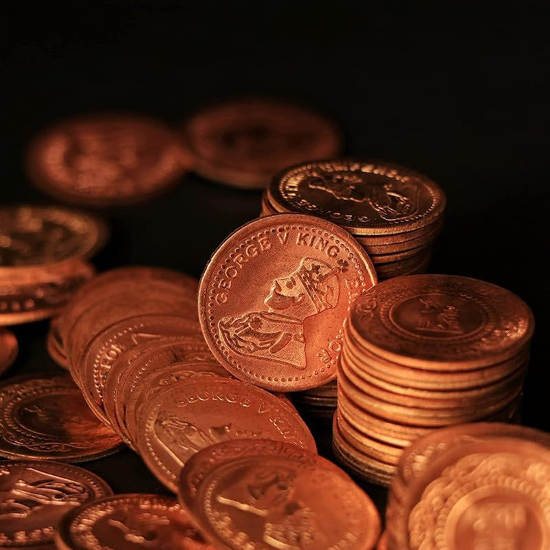 ROLIMOLI Copper Coins for puja holy Purpose Set of 6 Without Hole Coins for Spiritual and Religious Purpose