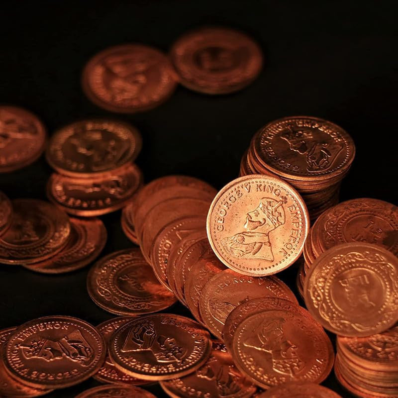 ROLIMOLI Copper Coins for puja holy Purpose Set of 6 Without Hole Coins for Spiritual and Religious Purpose