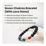 ROLIMOLI Original 7 Chakra Bracelet Natural Energised Seven Chakra Stone Bracelet for Money, Health, Protection, Vastu, and Chakra Healing for Woman and Men