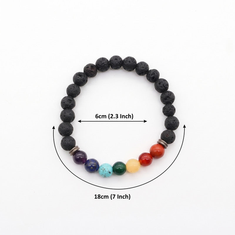 ROLIMOLI Original 7 Chakra Bracelet Natural Energised Seven Chakra Stone Bracelet for Money, Health, Protection, Vastu, and Chakra Healing for Woman and Men