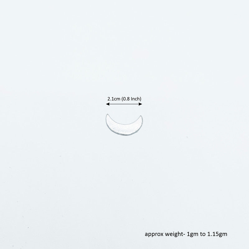 ROLIMOLI Pure Silver Half Moon Piece for Pooja (Size : L-2.1cm * W-0.7cm * H-0.1cm | Weight : 1gm Approxe)